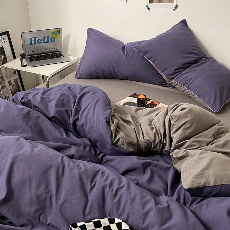 Ins Style Double-Washed Cotton Bedding Set | Ultra-Soft Light Luxury 3-Piece Student Dorm & 4-Piece Home Duvet Cover Set O1CN01369qtb2Asg4xClIv4 2217967838259 0 Cib