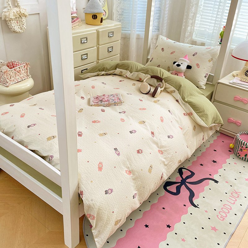 Washed Cotton Student Dormitory Bedding Sets | 3-Piece & 6-Piece On-Campus Bedding Bundles with Mattress Pad & Duvet Cover O1CN013JnGnS2AsgGQXURja 2217967838259 0 Cib