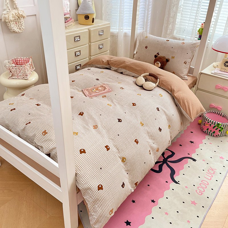 Washed Cotton Student Dormitory Bedding Sets | 3-Piece & 6-Piece On-Campus Bedding Bundles with Mattress Pad & Duvet Cover O1CN013itHJ82AsgGQlrGgD 2217967838259 0 Cib