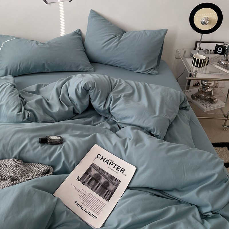 Ins Style Double-Washed Cotton Bedding Set | Ultra-Soft Light Luxury 3-Piece Student Dorm & 4-Piece Home Duvet Cover Set O1CN0162eABo2Asg4xCkhUg 2217967838259 0 Cib