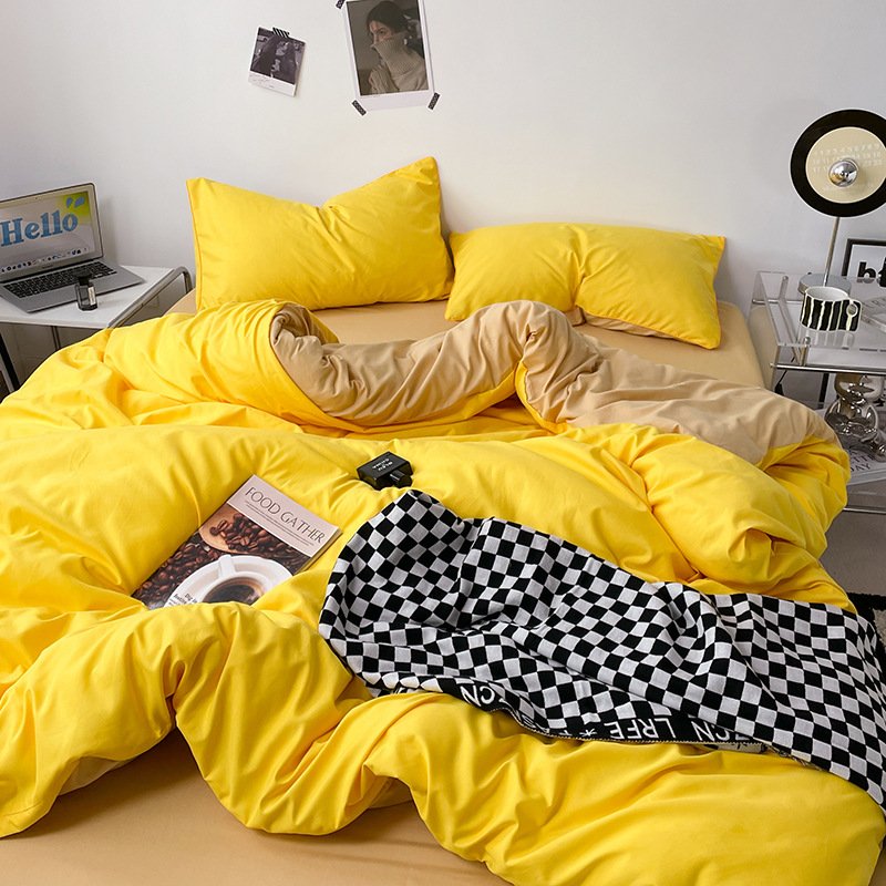Ins Style Double-Washed Cotton Bedding Set | Ultra-Soft Light Luxury 3-Piece Student Dorm & 4-Piece Home Duvet Cover Set O1CN016kT2OT2Asg4zcyThI 2217967838259 0 Cib