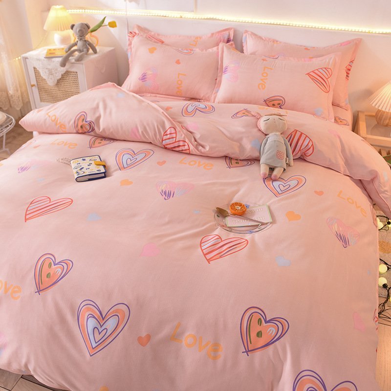 Ultra-Soft Brushed Aloe Vera Cotton 4-Piece Bedding Set | Breathable Duvet Cover, Flat Sheet & Pillowcases for Home & Employee Perks O1CN018Nk8g31LTu08YzE4B 2998681301 0 Cib