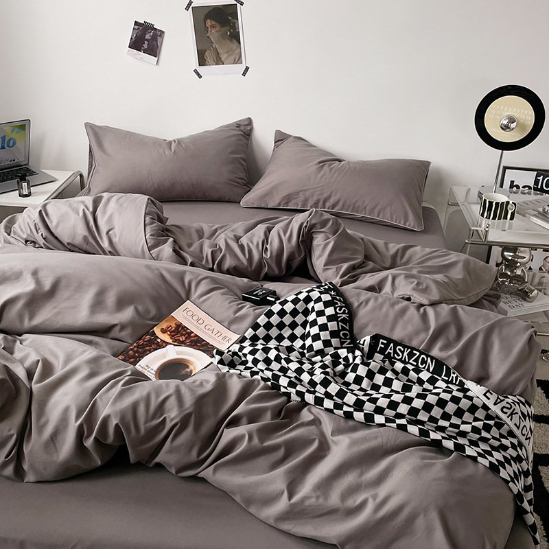 Ins Style Double-Washed Cotton Bedding Set | Ultra-Soft Light Luxury 3-Piece Student Dorm & 4-Piece Home Duvet Cover Set O1CN0192WElM2Asg539Bl6s 2217967838259 0 Cib