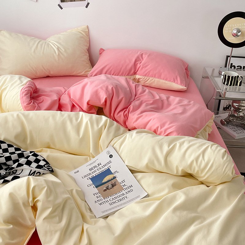 Ins Style Double-Washed Cotton Bedding Set | Ultra-Soft Light Luxury 3-Piece Student Dorm & 4-Piece Home Duvet Cover Set O1CN019FzrTB2Asg4xCluKb 2217967838259 0 Cib