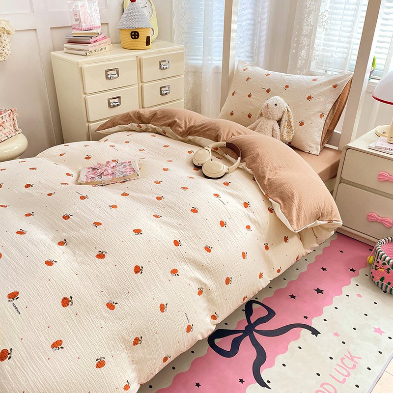Washed Cotton Student Dormitory Bedding Sets | 3-Piece & 6-Piece On-Campus Bedding Bundles with Mattress Pad & Duvet Cover O1CN019L3K2J2AsgGQbS0jb 2217967838259 0 Cib