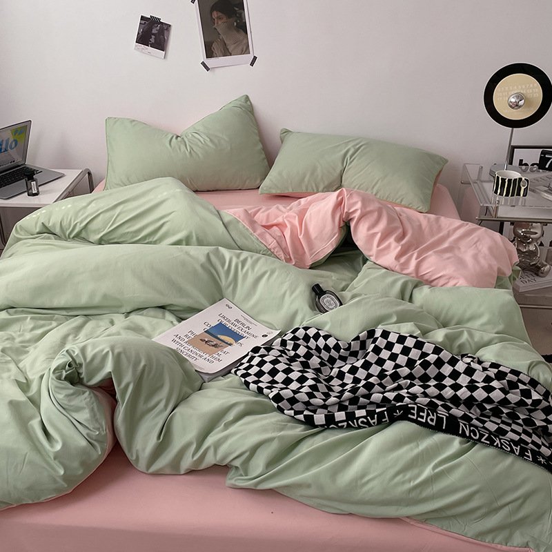 Ins Style Double-Washed Cotton Bedding Set | Ultra-Soft Light Luxury 3-Piece Student Dorm & 4-Piece Home Duvet Cover Set O1CN01AmPZeq2Asg4rqaxC6 2217967838259 0 Cib