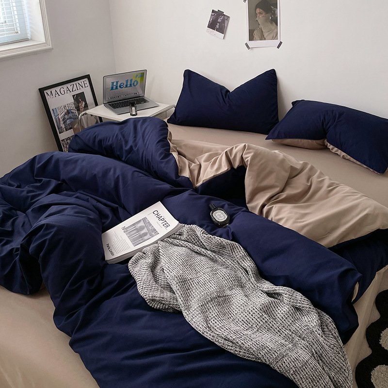 Ins Style Double-Washed Cotton Bedding Set | Ultra-Soft Light Luxury 3-Piece Student Dorm & 4-Piece Home Duvet Cover Set O1CN01C9sXZr2Asg4zczLjk 2217967838259 0 Cib