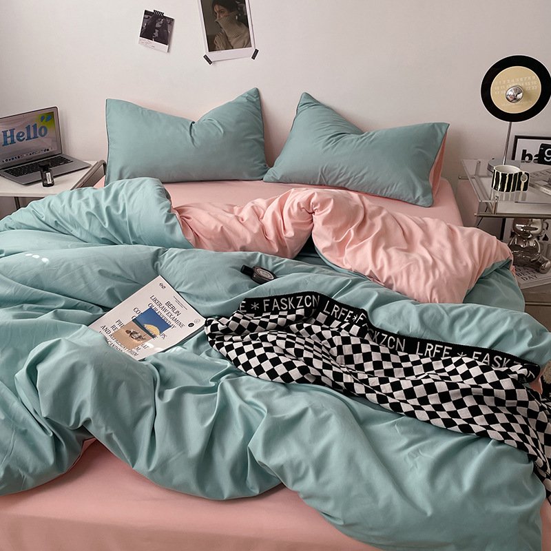 Ins Style Double-Washed Cotton Bedding Set | Ultra-Soft Light Luxury 3-Piece Student Dorm & 4-Piece Home Duvet Cover Set O1CN01Cb8LSM2Asg4zd0UQt 2217967838259 0 Cib