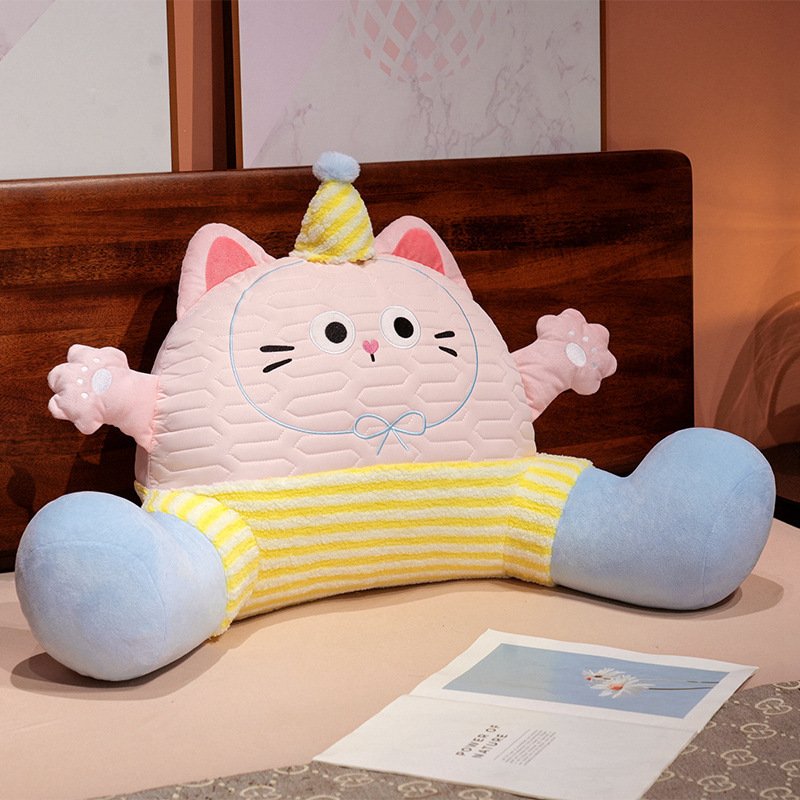 Cute Cat Bedside Cushion & Large Backrest | Plush Waist Support Pillow for Student Dormitory, Sofa & Bed O1CN01FMIzpn2JDlJpOubT2 995809388 0 Cib