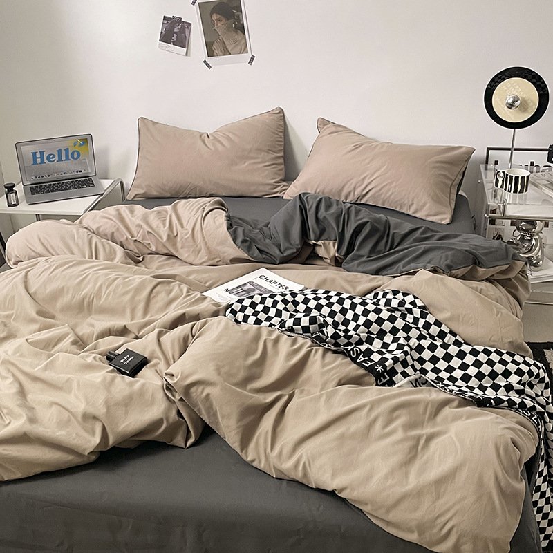 Ins Style Double-Washed Cotton Bedding Set | Ultra-Soft Light Luxury 3-Piece Student Dorm & 4-Piece Home Duvet Cover Set O1CN01NLHm1I2Asg52Z0vpe 2217967838259 0 Cib