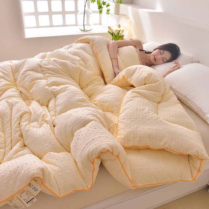 Solid Color Soybean Fiber Quilt with 3D Massage Bean Cover | Thickened Warm Machine-Washable Duvet Insert for Winter, Spring & Autumn O1CN01OgWIQb1LUp3U0ySmW 2207980411303 0 Cib