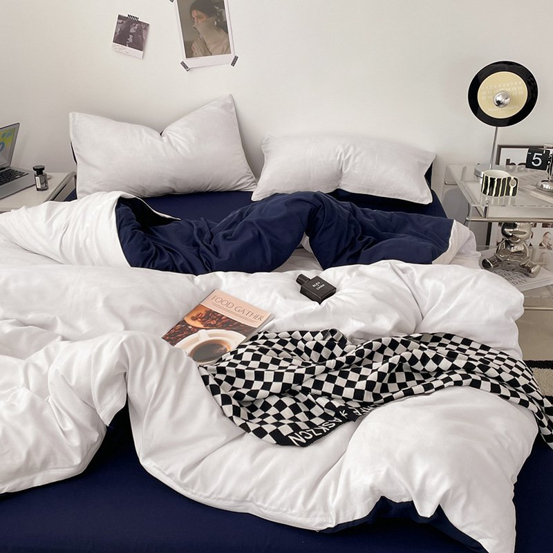 Ins Style Double-Washed Cotton Bedding Set | Ultra-Soft Light Luxury 3-Piece Student Dorm & 4-Piece Home Duvet Cover Set O1CN01RDlOHu2Asg539BQHy 2217967838259 0 Cib
