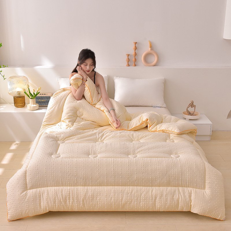 Solid Color Soybean Fiber Quilt with 3D Massage Bean Cover | Thickened Warm Machine-Washable Duvet Insert for Winter, Spring & Autumn O1CN01SekjxS1LUp3ZGV93n 2207980411303 0 Cib