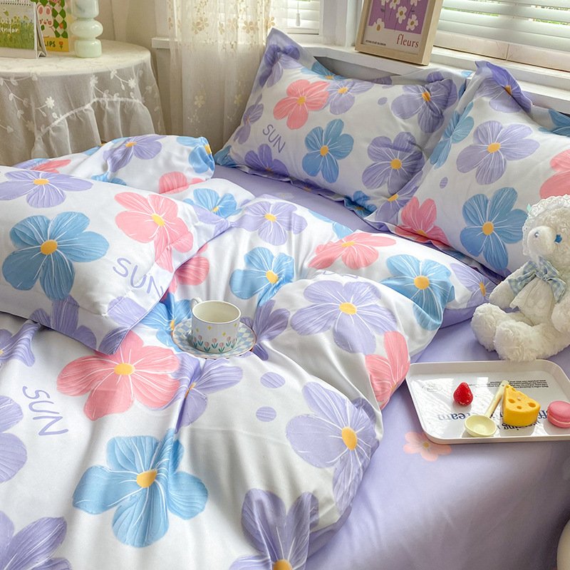 Ultra-Soft Brushed Aloe Vera Cotton 4-Piece Bedding Set | Breathable Duvet Cover, Flat Sheet & Pillowcases for Home & Employee Perks O1CN01T7TKB21LTuDqfAlQW 2998681301 0 Cib