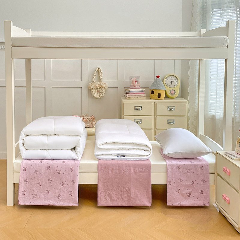 Washed Cotton Student Dormitory Bedding Sets | 3-Piece & 6-Piece On-Campus Bedding Bundles with Mattress Pad & Duvet Cover O1CN01XfCpEw2AsgGQlw9ho 2217967838259 0 Cib