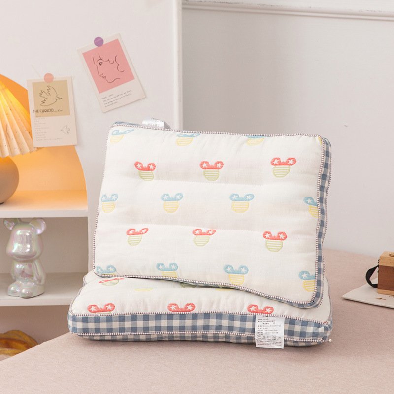 Class A Pure Cotton 6-Layer Gauze Children's Pillow Core | Fluffy Feather Velvet Neck Support Pillow for Kids & Singles O1CN01Zg6rm91vYmUQmhjp2 960796185 0 Cib