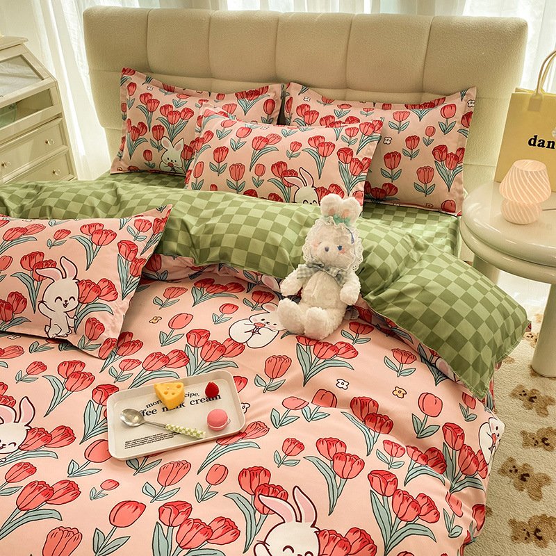 Ultra-Soft Brushed Aloe Vera Cotton 4-Piece Bedding Set | Breathable Duvet Cover, Flat Sheet & Pillowcases for Home & Employee Perks O1CN01aWa1fm1LTu7ArKzfi 2998681301 0 Cib