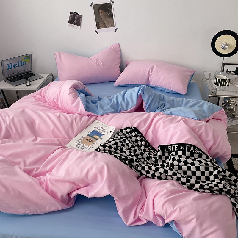 Ins Style Double-Washed Cotton Bedding Set | Ultra-Soft Light Luxury 3-Piece Student Dorm & 4-Piece Home Duvet Cover Set O1CN01ahN2XB2Asg5398fkT 2217967838259 0 Cib