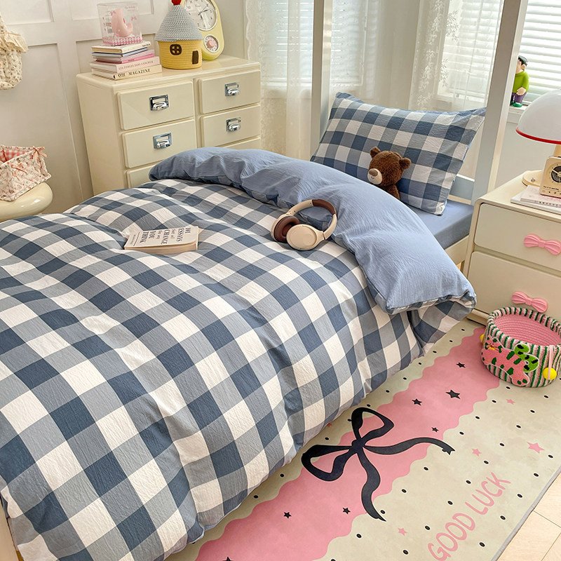 Washed Cotton Student Dormitory Bedding Sets | 3-Piece & 6-Piece On-Campus Bedding Bundles with Mattress Pad & Duvet Cover O1CN01ckY4SE2AsgGR0AnVb 2217967838259 0 Cib
