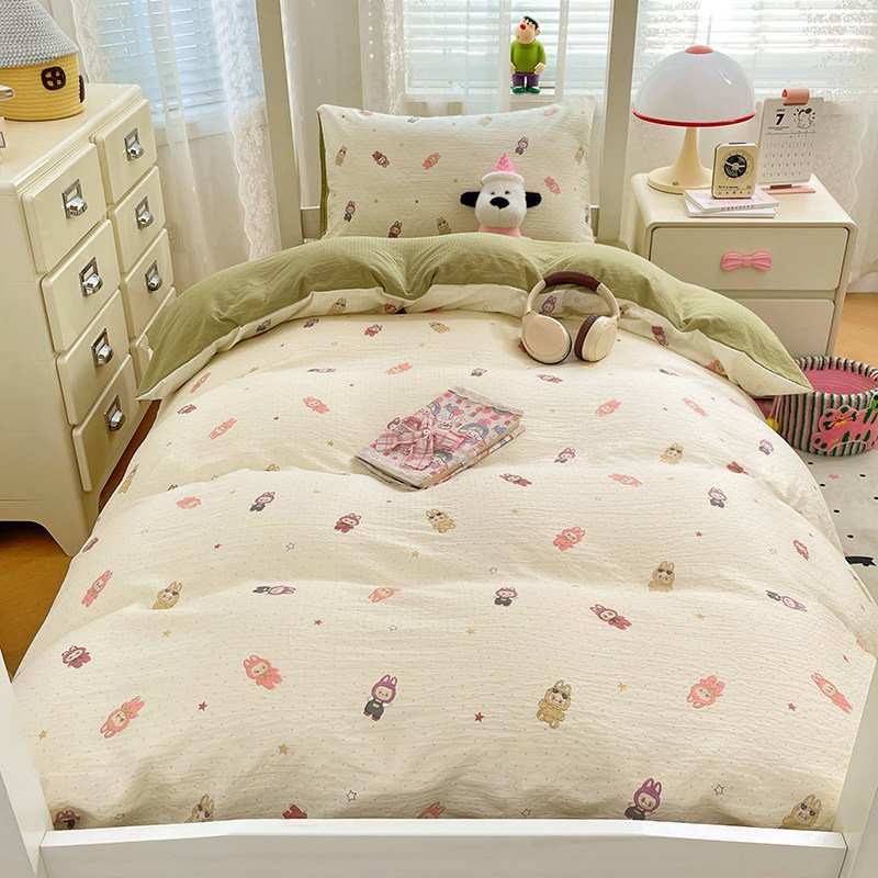 Washed Cotton Student Dormitory Bedding Sets | 3-Piece & 6-Piece On-Campus Bedding Bundles with Mattress Pad & Duvet Cover O1CN01fBIxwO2AsgGQZxSA2 2217967838259 0 Cib