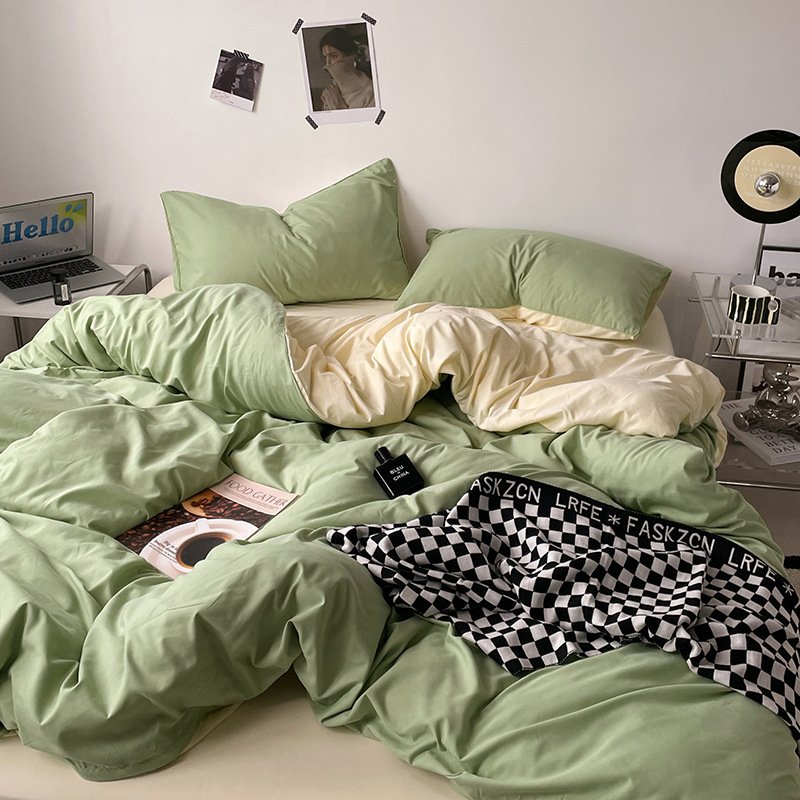 Ins Style Double-Washed Cotton Bedding Set | Ultra-Soft Light Luxury 3-Piece Student Dorm & 4-Piece Home Duvet Cover Set O1CN01hKFPkp2Asg4zMBXaC 2217967838259 0 Cib