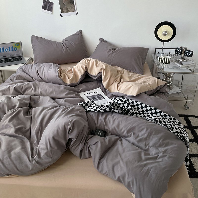 Ins Style Double-Washed Cotton Bedding Set | Ultra-Soft Light Luxury 3-Piece Student Dorm & 4-Piece Home Duvet Cover Set O1CN01kO1yeT2Asg4zcxbca 2217967838259 0 Cib