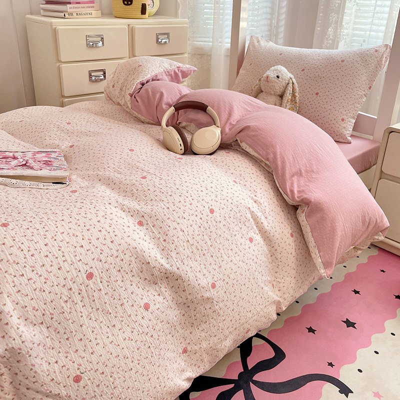 Washed Cotton Student Dormitory Bedding Sets | 3-Piece & 6-Piece On-Campus Bedding Bundles with Mattress Pad & Duvet Cover O1CN01ouLnpt2AsgGQqqSv4 2217967838259 0 Cib