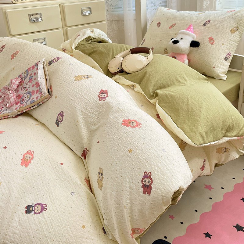 Washed Cotton Student Dormitory Bedding Sets | 3-Piece & 6-Piece On-Campus Bedding Bundles with Mattress Pad & Duvet Cover O1CN01pMiWO42AsgGQqlpkj 2217967838259 0 Cib