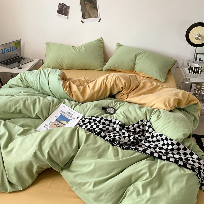 Ins Style Double-Washed Cotton Bedding Set | Ultra-Soft Light Luxury 3-Piece Student Dorm & 4-Piece Home Duvet Cover Set O1CN01qU6yy62Asg539BtQF 2217967838259 0 Cib