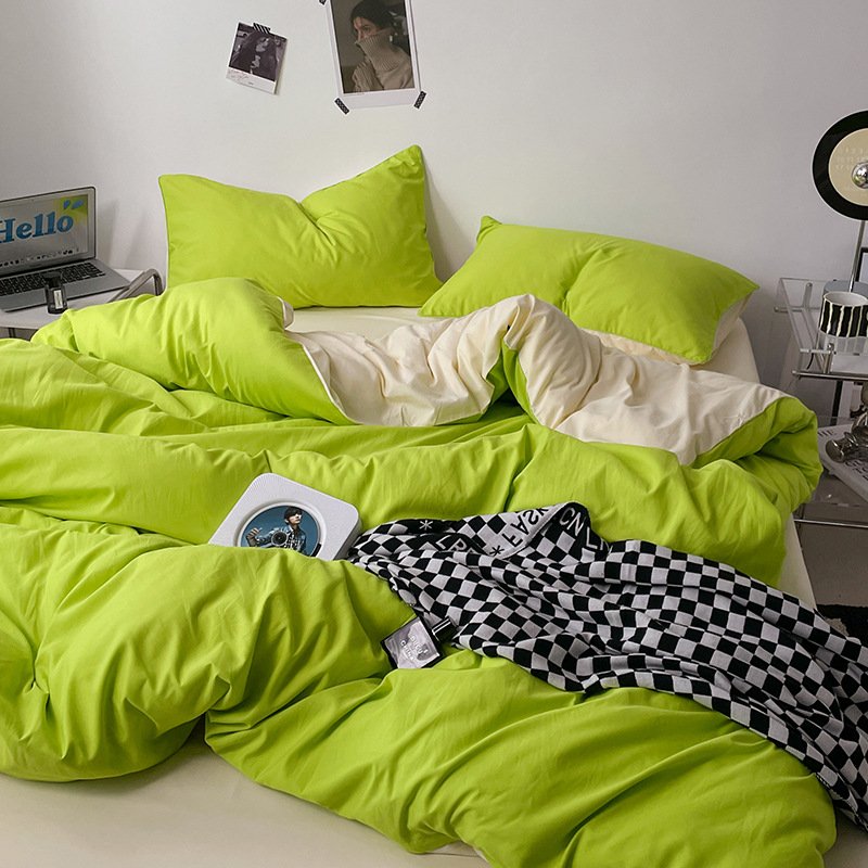 Ins Style Double-Washed Cotton Bedding Set | Ultra-Soft Light Luxury 3-Piece Student Dorm & 4-Piece Home Duvet Cover Set O1CN01vqvlW22Asg539BQHW 2217967838259 0 Cib
