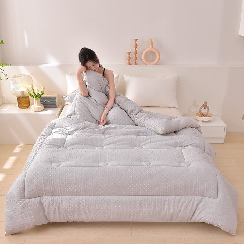 Solid Color Soybean Fiber Quilt with 3D Massage Bean Cover | Thickened Warm Machine-Washable Duvet Insert for Winter, Spring & Autumn O1CN01wvFnZs1LUp3bbnSJG 2207980411303 0 Cib