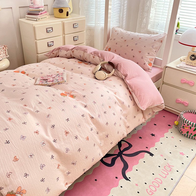 Washed Cotton Student Dormitory Bedding Sets | 3-Piece & 6-Piece On-Campus Bedding Bundles with Mattress Pad & Duvet Cover O1CN01wzidW02AsgGQa00Ir 2217967838259 0 Cib