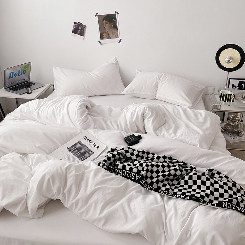 Ins Style Double-Washed Cotton Bedding Set | Ultra-Soft Light Luxury 3-Piece Student Dorm & 4-Piece Home Duvet Cover Set O1CN01xBIKU32Asg4yxwsMO 2217967838259 0 Cib